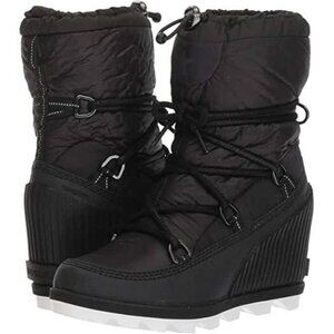 Sorel Women's Kinetic Wedge Winter Snow Boots in Black Size 8